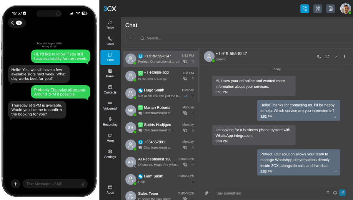 SMS 3CX