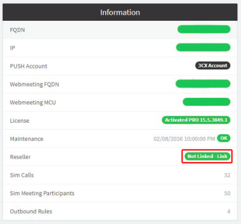 Vincular um cliente à sua conta de revendedor 3CX a partir do console de gerenciamento