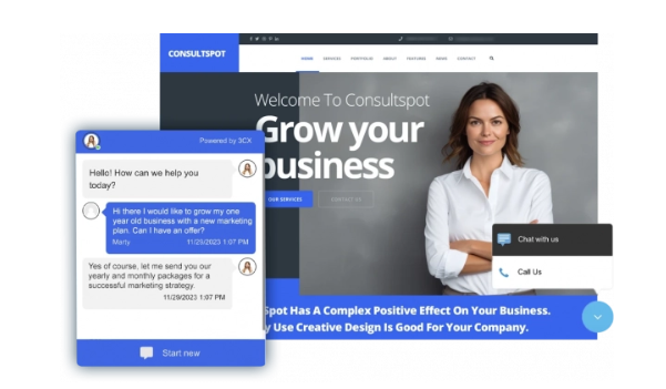 Chat Ao Vivo 3CX, Incluindo Recursos de Voz Chat Ao Vivo 3CX, Incluindo Recursos de Voz