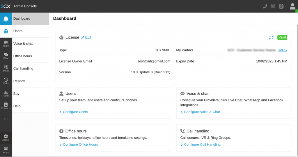 Dashboard Admin Console SMB Dashboard Admin Console SMB