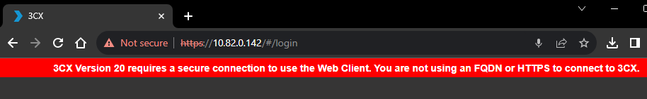 Somente FQDN seguro para login no Cliente Web