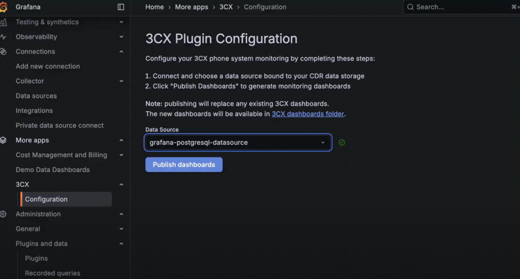 Como Funciona O Plugin 3CX para Grafana