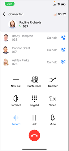 Exibição de Multi-Chamadas - App iOS