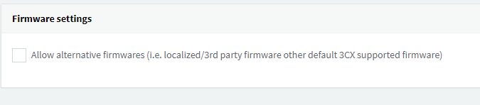 Utilize firmware alternativo com 3CX V15.5 Atualização 4