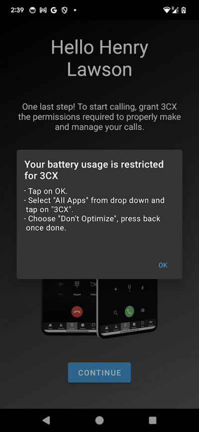 Opção de otimização de bateria no Android 14