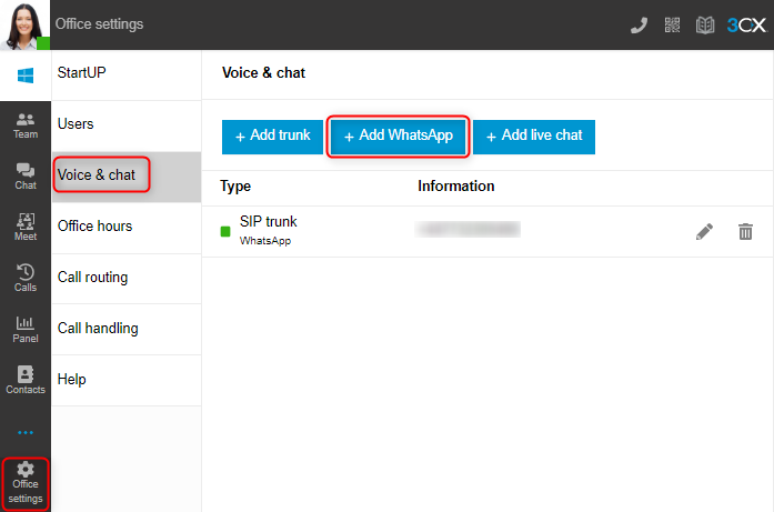 Add o WhatsApp facilmente ao seu 3CX Web Client